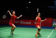 Zheng Siwei (left) and his partner Huang Yaqiong